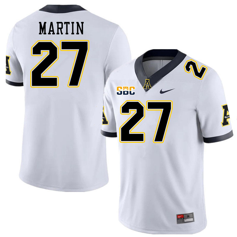 Appalachian State Mountaineers #27 Sam Martin College Football Jerseys-White